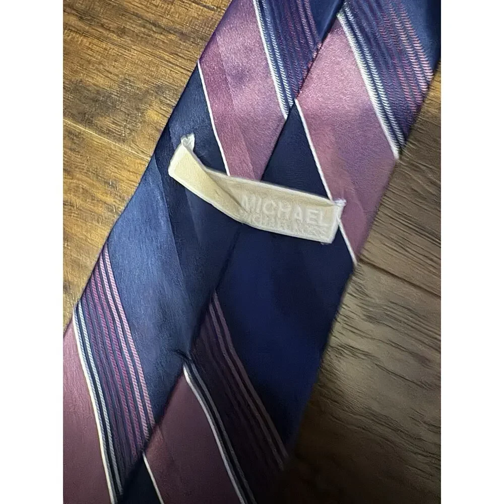 Michael Kors Striped 100% Silk Neck Tie